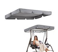 Fundas Para Balancines Exterior Toldo Di Ricambio Per Columpio Giardino A 2/3 Plazas 142x120cm 195x125cm, Tela Poliéster 210D Impermeable Protección UV Y Antipolvo Cubierta(Gray,195*125*15cm)