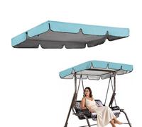 Fundas Para Balancines Exterior Toldo Di Ricambio Per Columpio Giardino A 2/3 Plazas 142x120cm 195x125cm, Tela Poliéster 210D Impermeable Protección UV Y Antipolvo Cubierta(Light-blue,249*185*18cm)