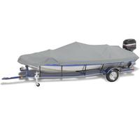 Fundas para barcos de fondo plano Funda impermeable 300D for barco de pesca Bass Boat, remolcable (para barcos de pesca con casco en V, tricasco y wakeboard) Cubierta de barco de almacenamiento al air