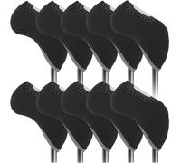 Fundas para Cabeza De Club De Golf 10 unids/Set Color Negro Marca Golf Cabeza de Hierro Cubre íntegras Transparentes Puede Ver números Accesorios for Golfista