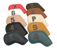 Fundas para Cabeza De Club De Golf 10 unids/Set Golf Cubierta de Cabeza Hierro 3-9,P,S,A, Club Bordado Caja números Accesorios Equipo Entrenamiento Deportivo(Multi 2)