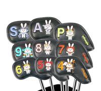 Fundas para cabeza de club de golf - 9 piezas Accesorios de golf con diseño de conejito de Pascua | de Driver, para golfistas al aire libre, hombres, abuelos,