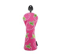 Fundas para cabeza de de golf, divertido protector de conductor de fresa, 14.17 x 6.3 pulgadas, absorción de golpes, antidesgaste para carrito de conducción, torneo, viajes, casa club, campo de