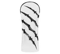 Fundas para cabeza de golf, accesorios de cuero de primera calidad con etiquetas de números para conductor, híbridos de madera, bestia negra, marca de arañazos, silueta de terror de Halloween