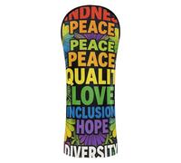 Fundas para cabeza de golf con etiqueta de número para conductor, maderas e híbridos, bondad, paz, igualdad, girasol, orgullo gay