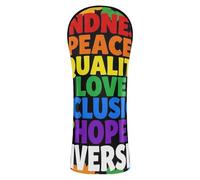 Fundas para cabeza de golf con etiqueta de número para conductor, maderas e híbridos, bondad, paz, igualdad, girasol, orgullo gay
