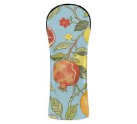 Fundas para cabeza de golf de color granada y limón William Morris azul con etiquetas intercambiables para conductor/madera de Fairway/cubiertas híbridas para palos de golf