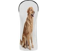 Fundas para cabeza de golf, de cuero de primera calidad, impermeable, con etiquetas de números para conductor, Fairway, híbrida, de madera, feliz, peludo, Otterhound, perro mirando hacia otro lado