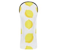 Fundas para cabeza de palo de golf con diseño de acuarela, limón, pomelo, accesorios de cuero de primera calidad con etiquetas intercambiables para conductor Fairway Wood Hybrids Golf Head Covers