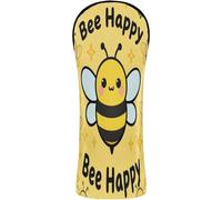 Fundas para cabeza de palo de golf con etiquetas intercambiables para conductor Fairway Wood Hybrids Bee Happy Cute Funny Positive Love Message