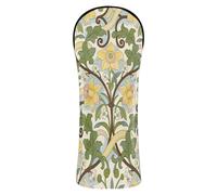 Fundas para cabeza de palo de golf William Morris Yellow Lily Fundas de cuero premium con etiquetas de números para accesorios de carrito de golf de madera