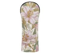 Fundas para cabezas de palos de golf estilo William Morris con diseño retro de lirios de piel sintética con etiquetas de números para conductor, maderas y cubierta híbrida para cabeza de conductor
