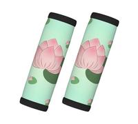 Fundas para carrito de equipaje con diseño de flores de loto esperando a florecer, fundas de asa suave a cuadros para accesorios de viaje de negocios