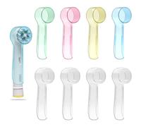 Fundas para cepillos de dientes compatibles con cepillos de dientes eléctricos Oral B, juego de 8 unidades (verde, rosa, amarillo, azul y 4 transparentes), Verde, rosa, amarillo, azul y 4