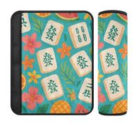 Fundas para cinturón de seguridad de automóvil, 2 piezas, fundas suaves para cinturón de seguridad de automóvil, para adultos, jóvenes, niños, M, paraíso tropical Mahjong