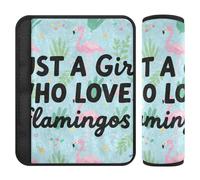 Fundas para cinturón de seguridad de automóvil, 2 unidades, transpirables, para adultos y niños, diseño de flamenco, niña amorosa