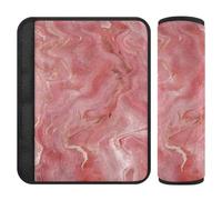 Fundas para cinturón de seguridad de coche, 2 piezas, funda suave para bolsa de cámara para adultos, jóvenes y niños, M, patrón de mármol rubor dorado