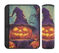 Fundas para cinturón de seguridad de coche, 2 piezas, fundas suaves para cinturón de seguridad de automóvil para adultos y niños, póster de fiesta de Halloween M