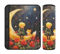 Fundas para cinturón de seguridad de coche, 2 piezas, fundas suaves para cinturón de seguridad para adultos y niños, estampado artístico de luna, príncipe pequeño