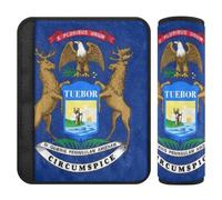 Fundas para cinturón de seguridad de coche, 2 piezas, transpirables, para mochila, correa de hombro, para mujeres, hombres, niños, S, bandera del estado de Michigan