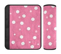 Fundas para cinturón de seguridad de coche, 2 unidades, almohadillas suaves para cinturón de seguridad para mujeres, hombres, niños, M, patrón de lunares rubor
