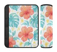 Fundas para cinturón de seguridad de coche, 2 unidades, suave, para mochila, correa de hombro, para mujeres, hombres, niños, S, acuarela, flores tropicales
