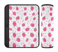 Fundas para cinturón de seguridad de coche, 2 unidades, suave, para niños, con patrón de fresa rubor