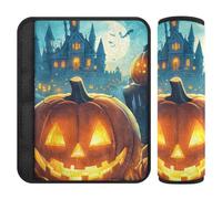 Fundas para cinturón de seguridad de coche, 2 unidades, transpirables, para cinturón de seguridad, para adultos, niños, M, póster de fiesta de Halloween