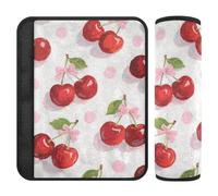 Fundas para cinturón de seguridad de coche, 2 unidades, transpirables, para niños, correa de hombro para mujeres, hombres, niños, S, cereza, rubor, patrón de lunares