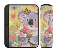 Fundas para cinturón de seguridad de coche, paquete de 2 fundas suaves para cinturón de seguridad para adultos, niños, S, Koala Bouquet Joy