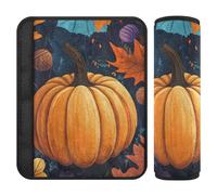 Fundas para cinturón de seguridad de coche, paquete de 2 fundas suaves para correa de hombro para adultos y niños, talla M, calabaza y hojas de bellota