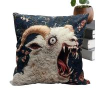 Fundas para Cojines,45 x 45 cm Cabeza de Oveja Rústica Gritando Decoración del Hogar - Fundas de Cojín Decorativas,Para Sofá Silla Diván Cama Suelo Salón Viaje Lectura Sentado Dormir Juego TV Escritor