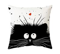 Fundas para Cojines De 45X45 Cm Amor De Gato Cremallera Oculta, Estampado Digital Vívido & Resistente A Arrugas - Fundas Decorativas Transpirables para Sofá, Cama, Oficina