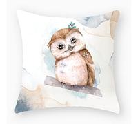 Fundas para Cojines De 60X60 Cm Búho Lindo Cremallera Oculta, Estampado Digital Vívido & Resistente A Arrugas - Fundas Decorativas Transpirables para Sofá, Cama, Oficina