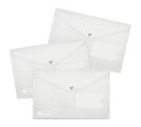 Fundas para documentos A5 transparente, 24 carpetas de documentos sobre sobres con botón a presión y portatarjetas de visita para la organización de la carpeta de trabajo en casa de la escuela