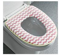 Fundas para el asiento del inodoro, Cojín de felpa invierno grueso con gancho y bucle for inodoro, asiento cálido for el hogar(Pink)