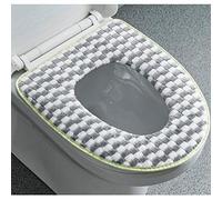 Fundas para el asiento del inodoro, Cojín de felpa invierno grueso con gancho y bucle for inodoro, asiento cálido for el hogar(Grey)