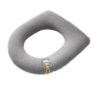 Fundas para el asiento del inodoro, Funda de asiento inodoro punto Multicolor Algodón fibra larga Universal Lavable(Grey)