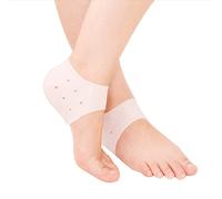 Fundas para el talón, 3 pares de almohadillas de gel para el talón, almohadilla para el talón, protector de talón para fascitis plantar tendinitis espolón óseo dolor de pies alivia el dolor blanco