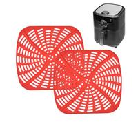 Fundas para freidora de aire - Almohadillas cuadradas de silicona de 2 piezas, hojas antiadherentes reutilizables de alta temperatura para modelos Ninja Foodi, Instant, XL, Basket | Alfombras
