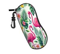 Fundas Para Gafas,Hojas De Palma De Flamenco Estuche Gafas Premium Ligero,Almacenaje Para Anteojos Para Hombres Trabajo Mujeres 17X8X3.6Cm