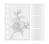 Fundas para hojas | 10 unidades tamaño A7 6 anillas transparentes documentos | Fundas transparentes para oficina administrativa Project Manager Educadores profesores artistas