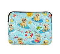 Fundas para laptop Puffy Slim Laptop Cases Notebook Universal Mens Travel Computer Cover for Computer Funda de 13 pulgadas Cute Golden Puppies Summer Blue Large