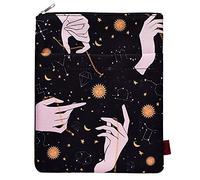 Fundas para libros con constelaciones solares, fundas para libros de bolsillo, fundas para libros con cremallera, regalos para amantes de los libros de 11 x 8,7 pulgadas