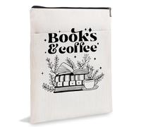 Fundas para libros, protector de manga para libros de café, funda de libro con cremallera, The Book Bag Book Lovers regalos, fundas de libros de bolsa, fundas de libro de bolsillo 6JB021