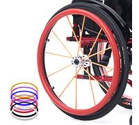 Fundas Para Llantas De Empuje Para Silla De Ruedas, Funda De Silicona Para Silla De Ruedas Para Deportes De Ruedas Traseras De 24 Pulgadas, Para Mejorar El Agarre Y La TraccióN, 1 Par,Red