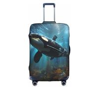 Fundas para maleta, diseño de ballenas asesinas, impresiones de personalidad de moda, adecuadas para negocios y uso al aire libre, White, L