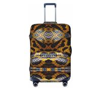 Fundas para maletas con estampado de serpiente amarilla, protector de equipaje, elástico, lavable, funda para equipo de viaje, Negro -, L