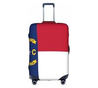 Fundas para maletas con la bandera de Dakota del Norte, impresiones de personalidad de moda, adecuadas para negocios y uso al aire libre, White, S