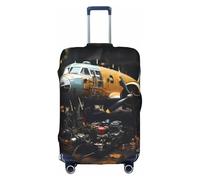 Fundas para maletas de maquinaria aeronáutica vintage, impresiones de personalidad de moda, adecuadas para negocios y uso al aire libre, White, S
